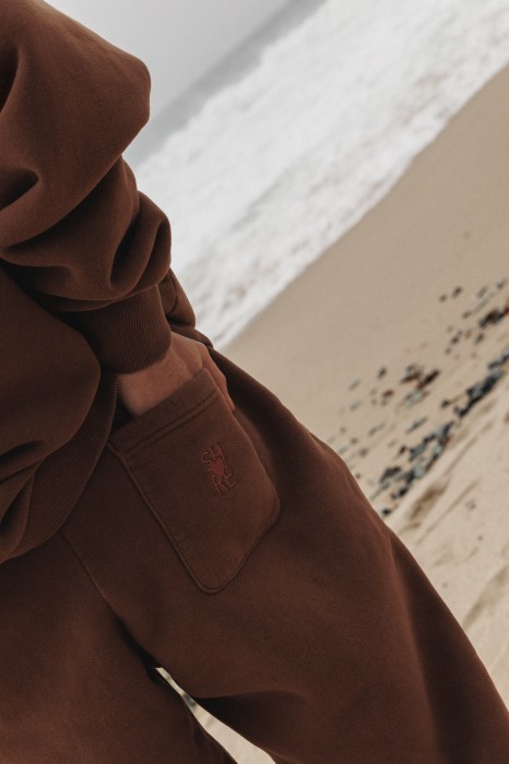 Spodnie Cozy  Vintage Brown z efektem sprania 